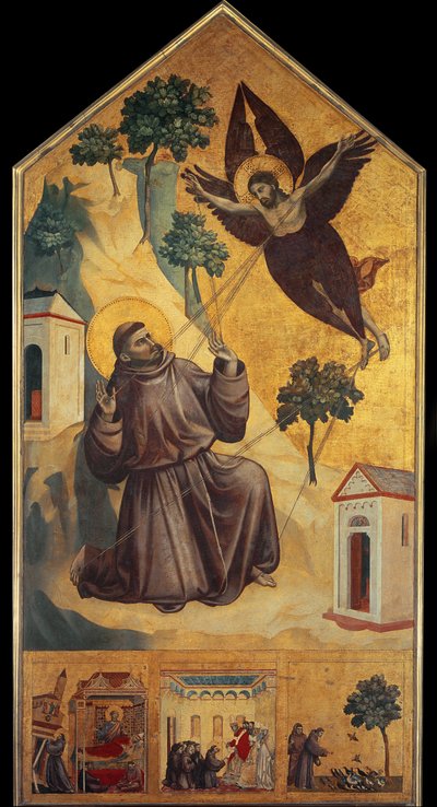 Szent Ferenc stigmái - Tempera fán, 1295-1300 körül alkotó: Giotto (c.1266 1337)