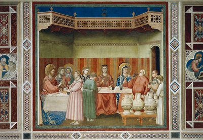 A kánai esküvő, részlet Krisztus életéből és szenvedéséből, Giotto alkotó: Giotto (c.1266 1337)