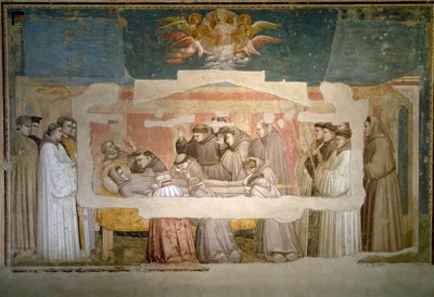 Assisi Szent Ferenc temetése. Stigma ellenőrzése. Giotto di Bondone festménye (1267-1337) alkotó: Giotto (c.1266 1337)