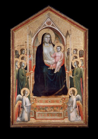 Szűz fenségesen, szentekkel körülvéve (tempera fán, 1310 körül) alkotó: Giotto (c.1266 1337)