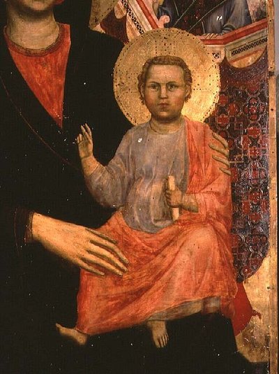 Gyermek Krisztus a Madonnából és a trónoló gyermek: alkotó: Giotto di Bondone