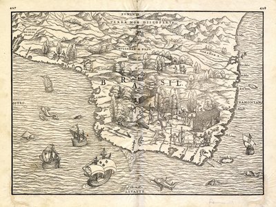 Brazília térképe alkotó: Giovan Battista Ramusio