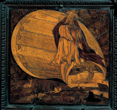 La Creation du monde - Giovan Francesco Capoferri fa intarziája, Lorenzo Lotto (1480-1556) - 16. század - Santa Maria Maggiore-templom, Bergamo alkotó: Giovan Francesco Capoferri