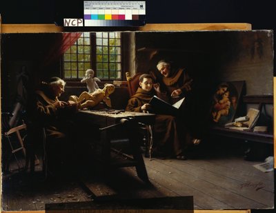 A Műhelyben (olaj, vászon) alkotó: Giovanni-Battista Torriglia