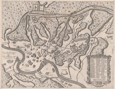 A római nagyszerűség tükre: Az ókori Róma és dombjai nyugatról, 1582., 1582. alkotó: Giovanni Ambrogio Brambilla