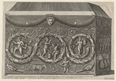 Római pompás tükör: Arabeszkekkel díszített szarkofág, 1582., 1582 alkotó: Giovanni Ambrogio Brambilla