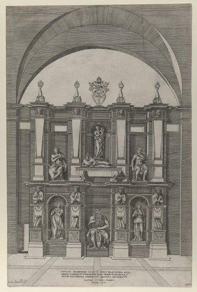 A római pompás tükör: II. Julius sírja, 1582., 1582. alkotó: Giovanni Ambrogio Brambilla