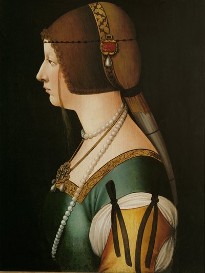Bianca Maria Sforza császárné, I. Maximilian császár második felesége (festmény, fa) alkotó: Giovanni Ambrogio de Predis