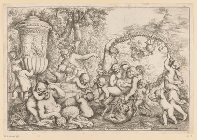 Bacchanal találkozott Silenusszal alkotó: Giovanni Andrea Podesta