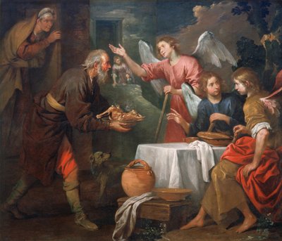Ábrahám és a három angyal alkotó: Giovanni Andrea di Ferrari