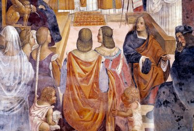 Benedek kiközösített két apácát, és haláluk után felmenti őket Antonio Bazzi dit il Sodoma (1477 - 1549) kolostori freskója Nursie-i Szent Benedek (480 - 567) életét meséli el, a Bencés Rend alapítója 1508 - 1508-1. alkotó: Giovanni Antonio Bazzi Sodoma