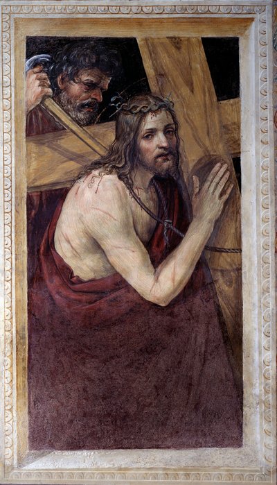 Jézus a keresztjét hordja (Freskó alkotó: Giovanni Antonio Bazzi Sodoma