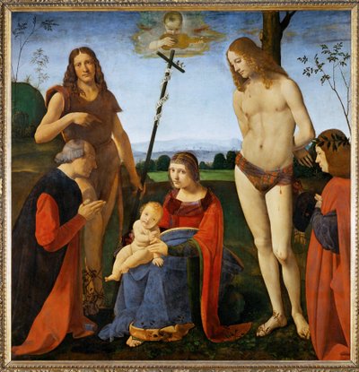 Madonna Keresztelő Szent János és Sebastián szentekkel és két adományozóval - Madonna a l