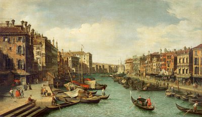 A Grand Canal a Rialto-híd közelében, Velence, 1730 körül alkotó: Giovanni Antonio Canal