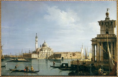 San Giorgio Maggiore szigete, Velence, a Punta della Doganával és számos hajóval alkotó: Giovanni Antonio Canal