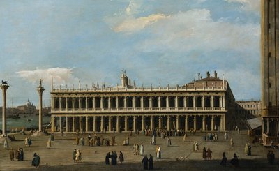 A könyvtár és a velencei Piazzetta a Dózse-palotából, alkotó: Giovanni Antonio Canal