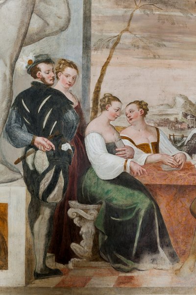 Kártyajáték, Főterem, 1570 körül (freskó) alkotó: Giovanni Antonio Fasolo