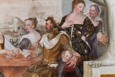 Kártyajáték, Főterem, 1570 körül (freskó) alkotó: Giovanni Antonio Fasolo