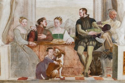 A bankett, nagyterem, 1570 körül (freskó) alkotó: Giovanni Antonio Fasolo