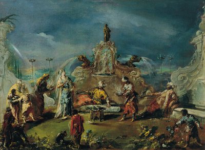 Jelenet a Serraglio kertjében alkotó: Giovanni Antonio Guardi