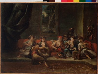 A hárem, török jelenet - olaj, vászon alkotó: Giovanni Antonio Guardi
