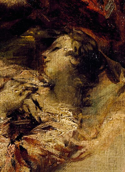 Az angyal által megáldott Tóbiás, részlet Tóbiás házasságából, jobb rész alkotó: Giovanni Antonio Guardi