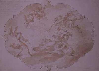 A katonai erény diadala, 1750 körül (toll és mosás) alkotó: Giovanni Antonio Guardi