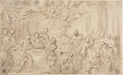 Salome Keresztelő Szent János fejével Heródes előtt alkotó: Giovanni Antonio Pellegrini