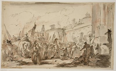 Pompeius feje bemutatta Caesarnak alkotó: Giovanni Antonio Pellegrini