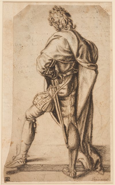 Egy férfi áll, hátulról nézve alkotó: Giovanni Antonio Pordenone