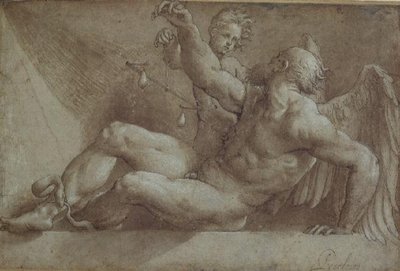 Az idő allegóriája (rajz) alkotó: Giovanni Antonio Pordenone