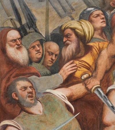 Középfolyosó, első déli szakasz, Krisztus a keresztre szegezve, a Pordenone alkotó: Giovanni Antonio Pordenone