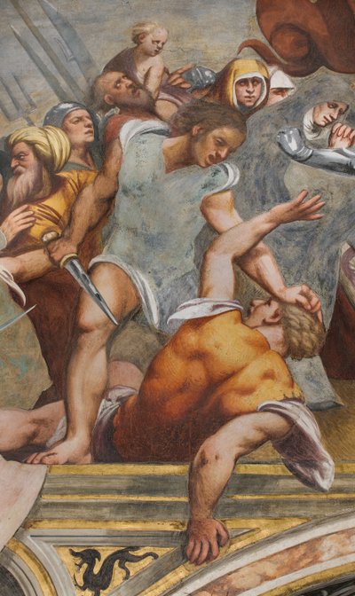 Középfolyosó, első déli szakasz, Krisztus a keresztre szegezve, a Pordenone alkotó: Giovanni Antonio Pordenone