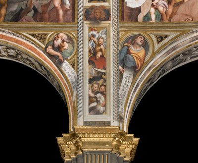 Középső hajó, második és harmadik délre ível, IL Pordenone 1520, mellszobrok prófétákkal alkotó: Giovanni Antonio Pordenone