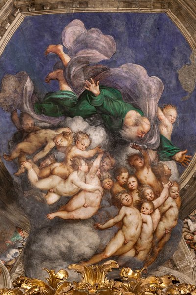 Isten, mint Teremtő az angyalok között, 1529 körül (freskó) alkotó: Giovanni Antonio Pordenone