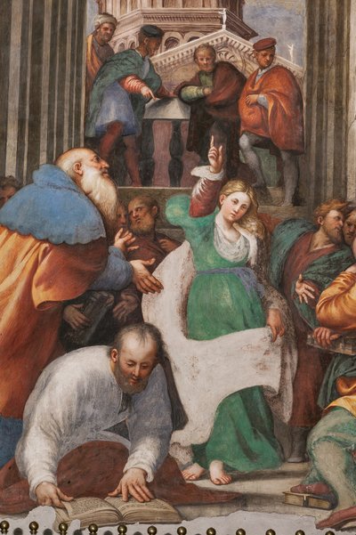 Szent Katalin vitája a filozófusokkal, 1530-32 (freskó) (3601450 részlet) alkotó: Giovanni Antonio Pordenone
