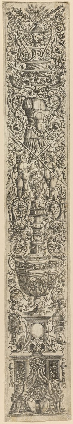 Griffins és két Cupids keresztező Halberds, lemez öt tizenkét dísz Panels alkotó: Giovanni Antonio da Brescia