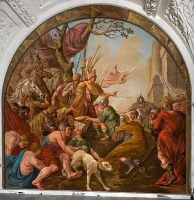 Claudius Civilis lábai elé rakott római zsákmány alkotó: Giovanni Antonio de Groot