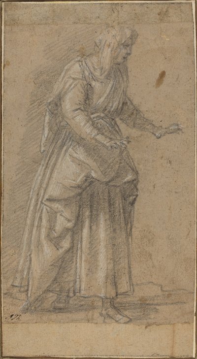Nő sétál jobbra alkotó: Giovanni Baglione
