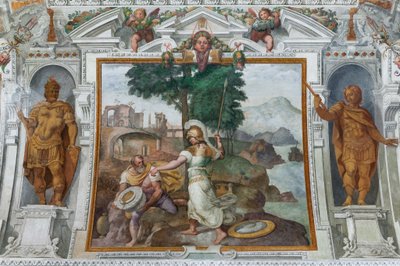 Ulysses és Minerva, 1560 körül (freskó) alkotó: Giovanni Battista Castello