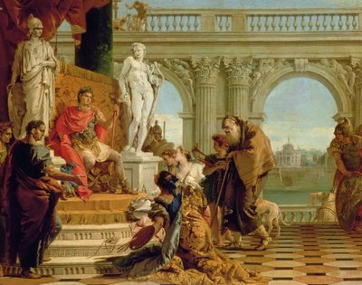 Maecenas bemutatja a szabad művészeteket Augustus császárnak (Kr. e. 63-14) 1745 körül (olaj, vászon) alkotó: Giovanni Battista Tiepolo