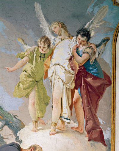 Ábrahám és angyalok, Giovanni Battista Tiepolo (1696-1770), freskó, részlet, pátriárkai palota, vendégterem, Udine alkotó: Giovanni Battista Tiepolo