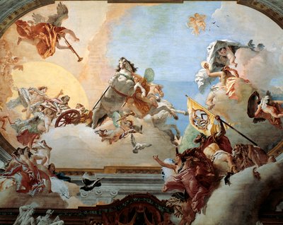 Allegória Lodovico Rezzonico és a nemes velencei Faustina Savorgnan 1758-as házasságára, Giambattista Tiepolo (1696-1770), freskó, Ca 