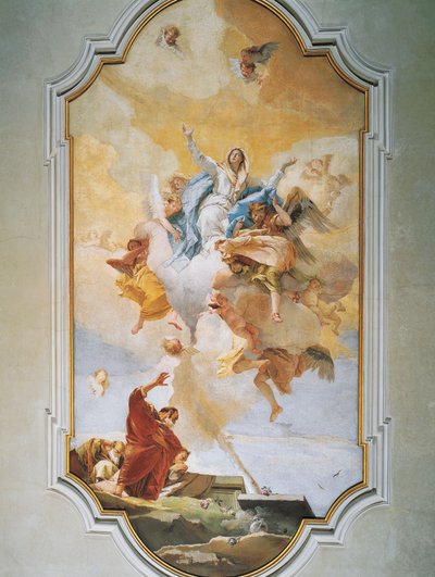 Mennybemenetele, Giovanni Battista Tiepolo (1696-1770), freskó, Tisztaság oratóriuma, Udine alkotó: Giovanni Battista Tiepolo