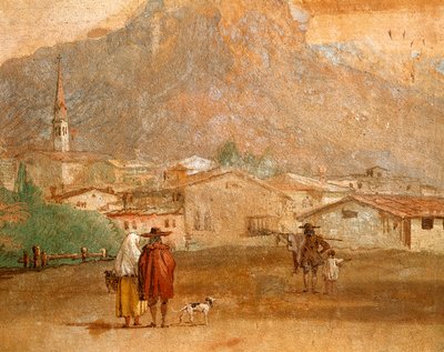 Landschaft mit Amor von Giovanni Battista Tiepolo