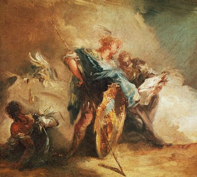 Minerva diktálja a törvényeket alkotó: Giovanni Battista Tiepolo