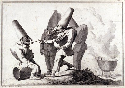 A Pulcinella (olasz Polichinelle) csoportja. Giovanni Battista (Giambattista) Tiepolo (1696-1770) rajza tollal és ceruzával. alkotó: Giovanni Battista Tiepolo