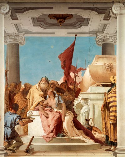 Iphigenia feláldozása, Giambattista Tiepolo (1696-1770), freskó, részlet, Iphigenia terme, Villa Valmarana 