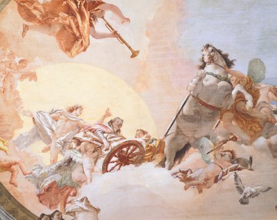 Giambattista Tiepolo (1696-1770) esküvői allegóriája, freskó, részlet, esküvői allegória szoba mennyezete, Ca 