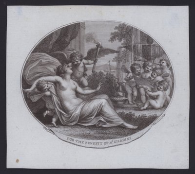 Jótékonysági jegy Felice de Giardini olasz hegedűművész, zeneszerző és operaimpresszárió számára alkotó: Giovanni Battista (after) Cipriani